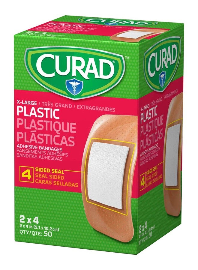 Curad Blue Flex-Fabric Adhesive Bandage, Metal-Detectable, 2" x 4", 50 Count - Image 3